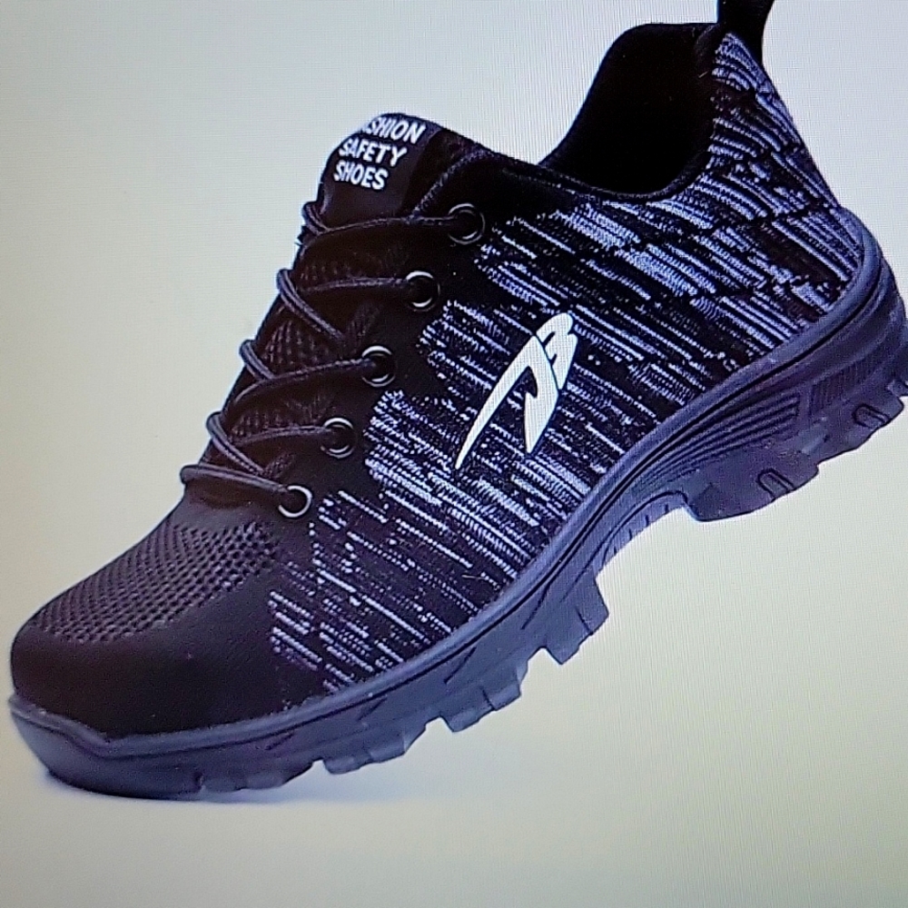 Ticcoon black steel toe safety shoe Unisex lightweight industrial 10M 12W …NEW